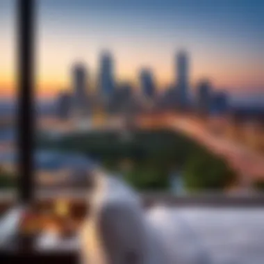 Stunning City Views from Hilton Hotel Room Comfortable hotel room at Hilton with stunning city views