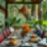 An elegant dining setting showcasing cultural diversity