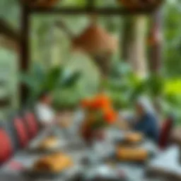 An elegant dining setting showcasing cultural diversity