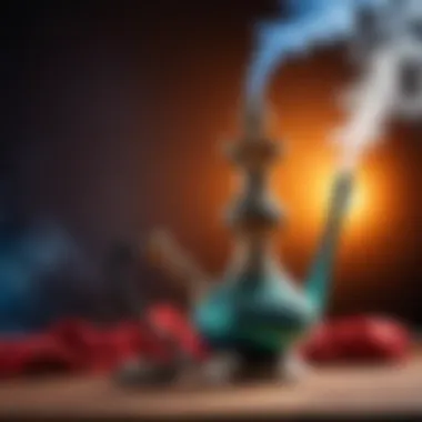 Aesthetically Pleasing Hookah A beautifully crafted hookah with smoke swirling around it, emphasizing aesthetics