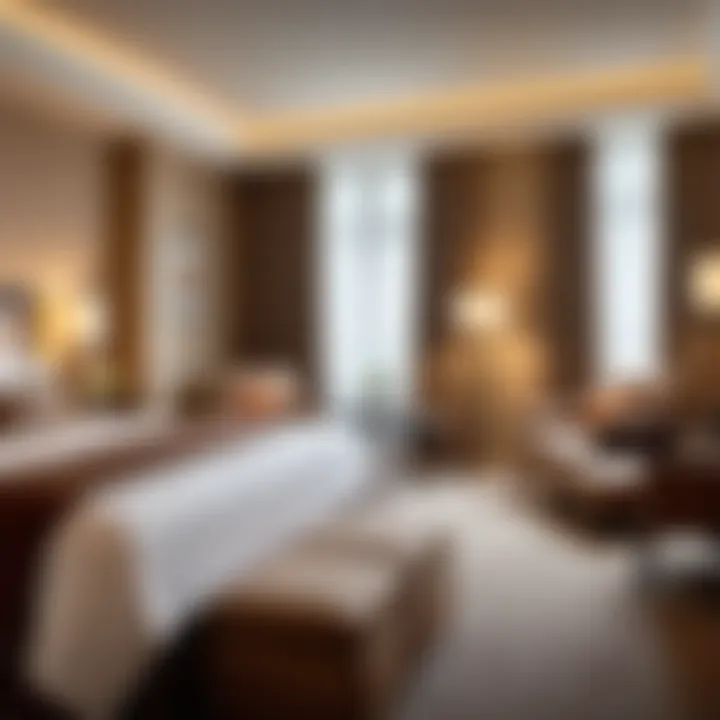 Luxurious hotel room showcasing comfort and elegance