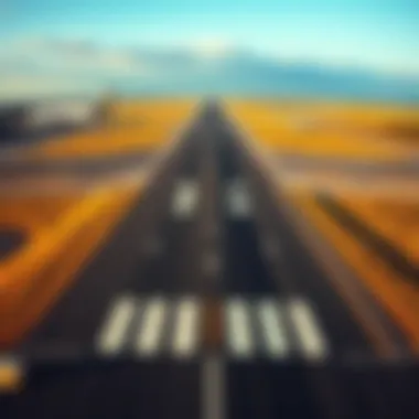 Atyrau Airport Runway Scenic view of a runway at Atyrau Airport
