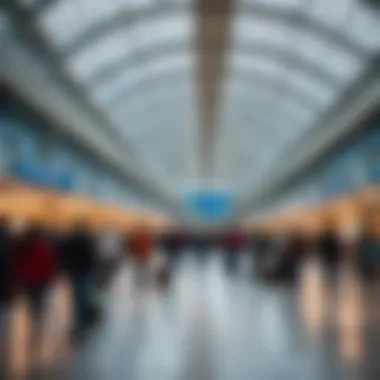 Passengers at a bustling international terminal in Kazakhstan