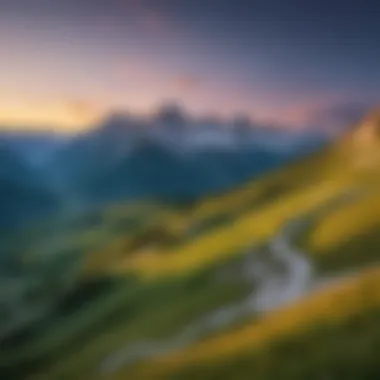 Stunning view of the Italian Alps during sunset