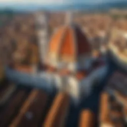Aerial view of Florence showcasing its iconic architecture