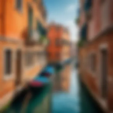 Picturesque canals and colorful buildings in Venice