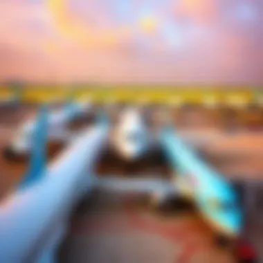 Jazeera Airways fleet at the airport