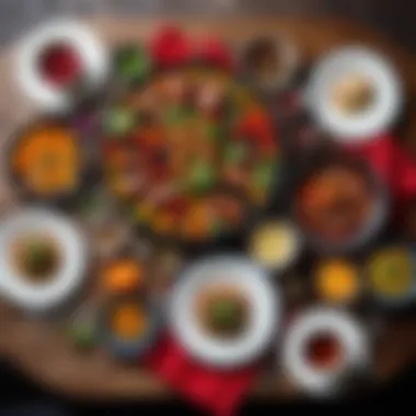 The Fusion of Flavors Table setting with diverse gastronomic influences