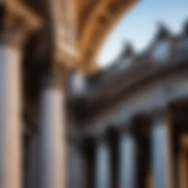 A close-up of the architectural elements and decorations of the cathedral