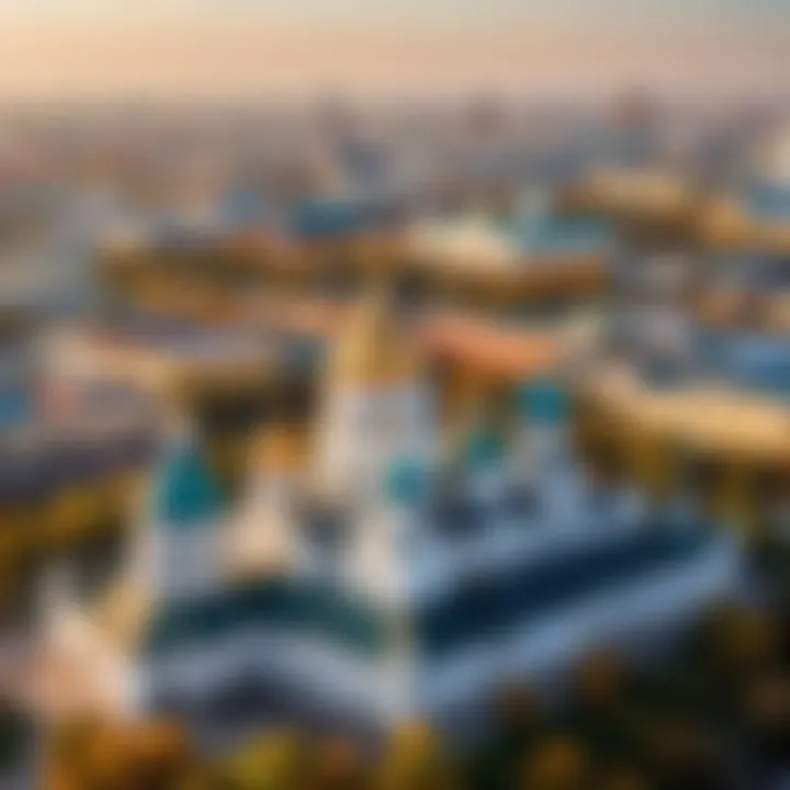 Aerial view of the Kremlin with St. Peter and Paul Cathedral in the foreground