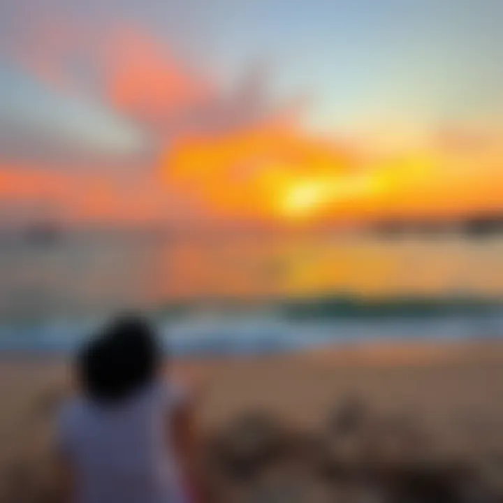 Stunning sunset over the beach, enhancing the tranquil atmosphere