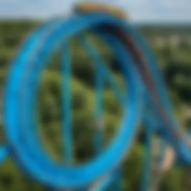 A breathtaking view of a large roller coaster in a European amusement park.