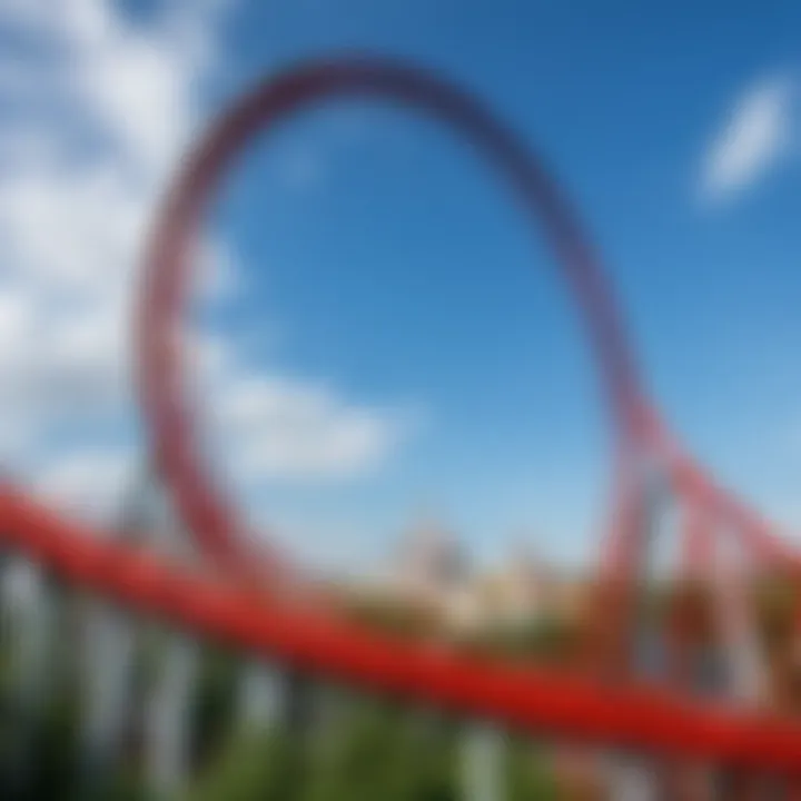 Panoramic view of a roller coaster in Moscow