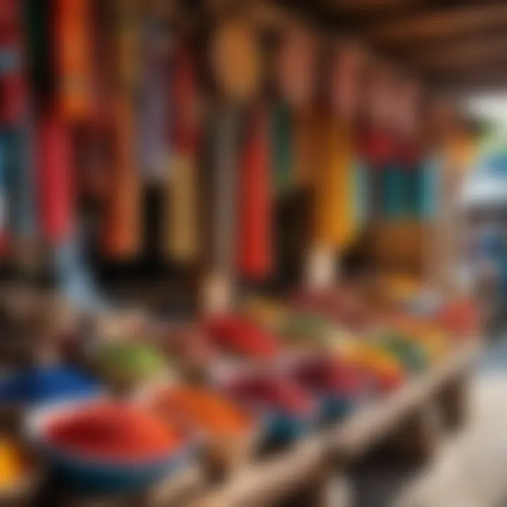 Colorful local market showcasing traditional crafts