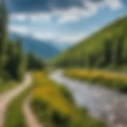 A scenic view of the route from Makhachkala to Moscow