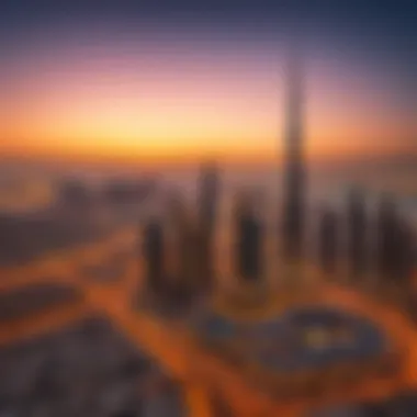 Stunning sunset over the Dubai skyline