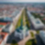 Aerial view of Minsk showcasing the modern skyline and historic architecture