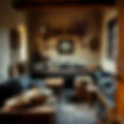 Traditional monastery kitchen setting with rustic utensils