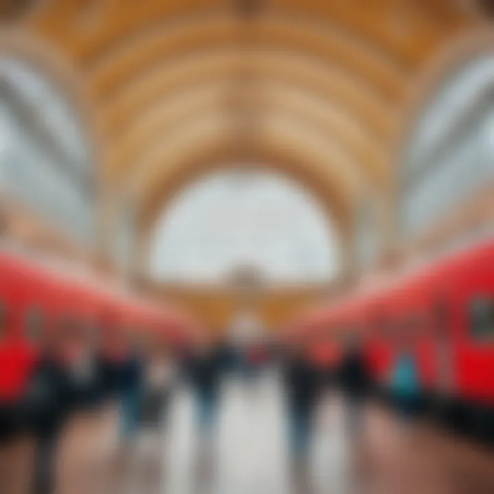 Train station in Moscow with travelers