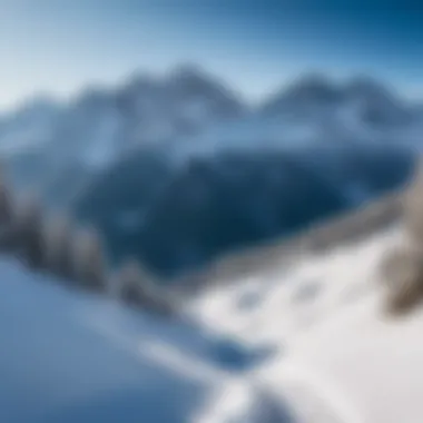 Snow-capped peaks of the Alps during winter