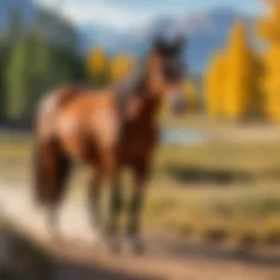 A Mustang horse in a natural setting