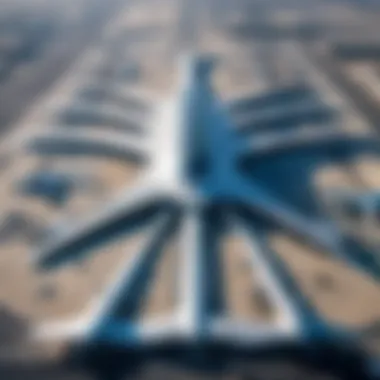 Aerial view of Dubai International Airport showcasing Terminals 2 and 3