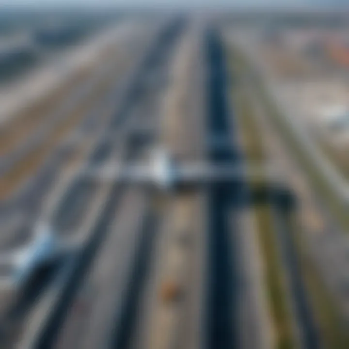 Traffic flow patterns illustrating the airport's logistical efficiency