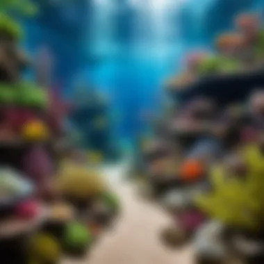 Diversity of Marine Ecosystems A vibrant display of marine ecosystems within the oceanarium.