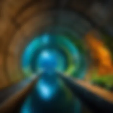 Journey Through the Underwater Tunnel An awe-inspiring underwater tunnel showcasing vibrant aquatic life.