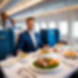 Elegant dining setup onboard Azur Air