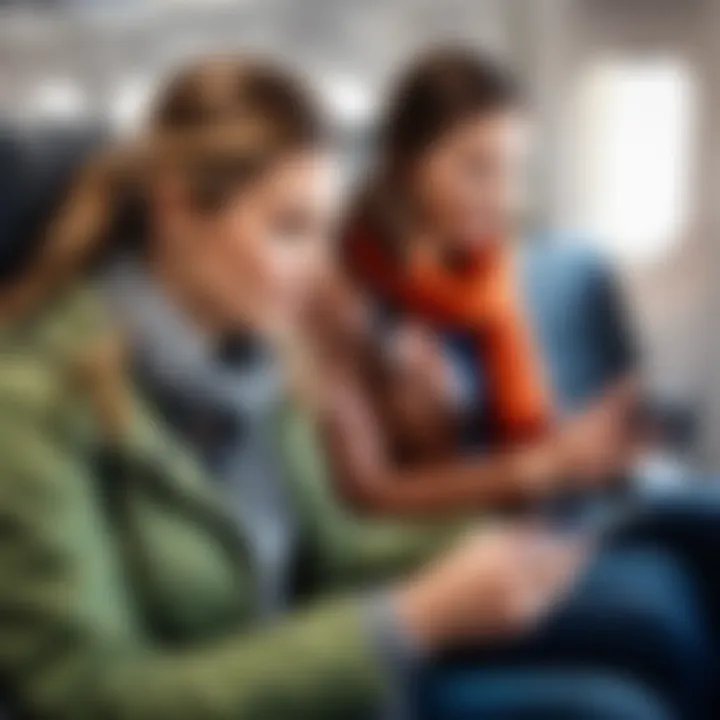 Passengers using technology for travel planning