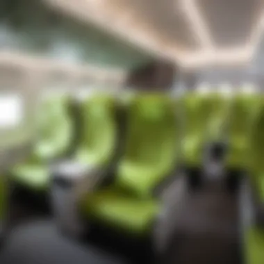 Interior view of S7 Airlines cabin showcasing seating arrangements