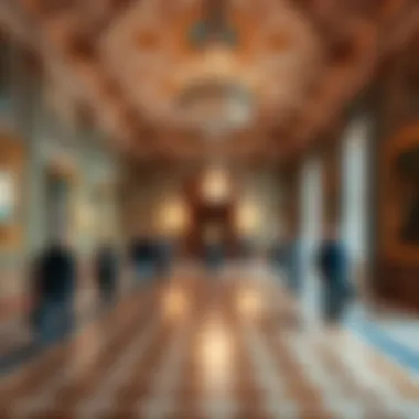 Visitors exploring the majestic interiors of Oranienbaum Palace