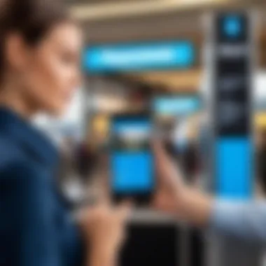 Mobile Check-In Experience Passenger using a smartphone for check-in