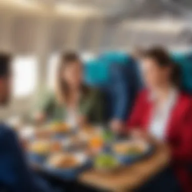 Passengers enjoying their meals during flight