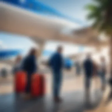 Passengers enjoying the convenience of online check-in