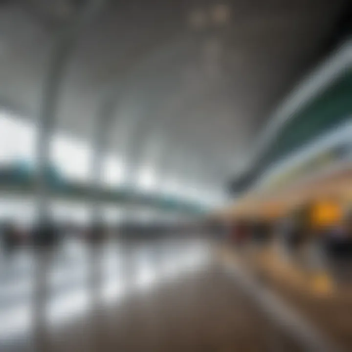 Interior of the terminal offering various passenger services