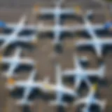 Aerial view of Pegasus Airline aircraft at the airport