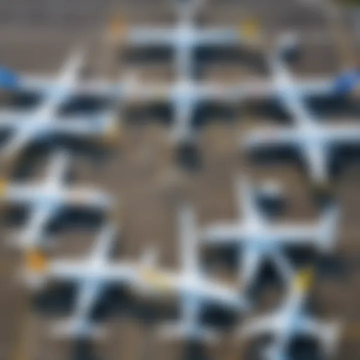 Aerial view of Pegasus Airline aircraft at the airport