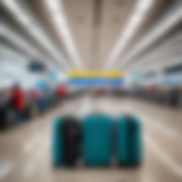 Baggage claim area at Phuket Airport with travelers retrieving luggage