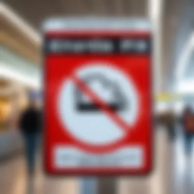 Signage indicating smoking rules at the airport