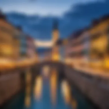 Essence of Travel in a Picturesque Cityscape A picturesque cityscape highlighting the essence of travel