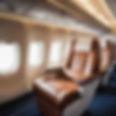 Airplane interior showing comfortable seating