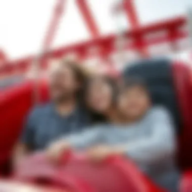 Families enjoying the thrill of the Red Force ride