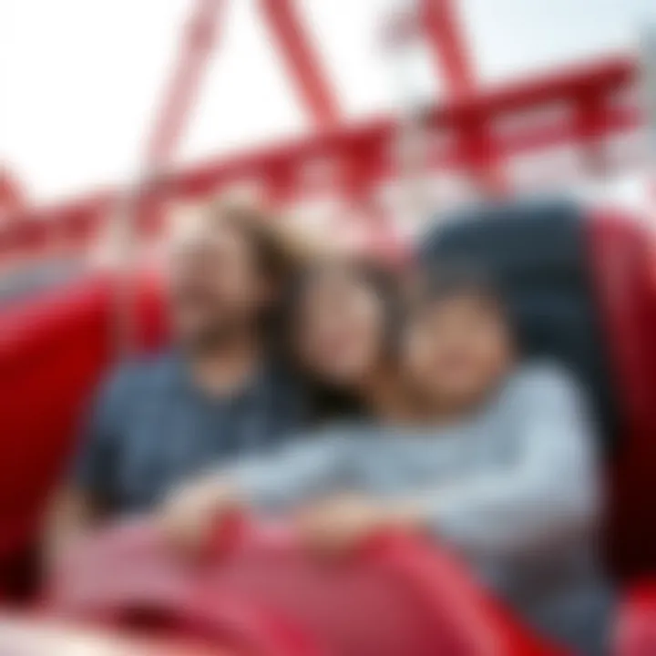 Families enjoying the thrill of the Red Force ride