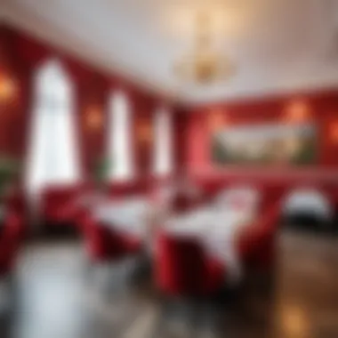 Dining area at Red Star Hotel highlighting the elegant ambiance.