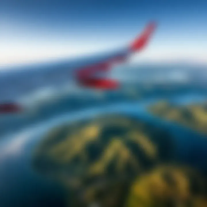 A scenic view from a charter flight window