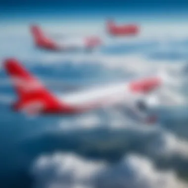 An illustration of flight options displayed on the Red Wings site.