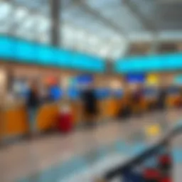 Check-in counters at Domodedovo Airport