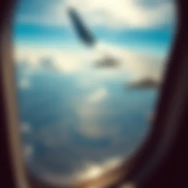 Scenic Flight Perspective A scenic view from an airplane window